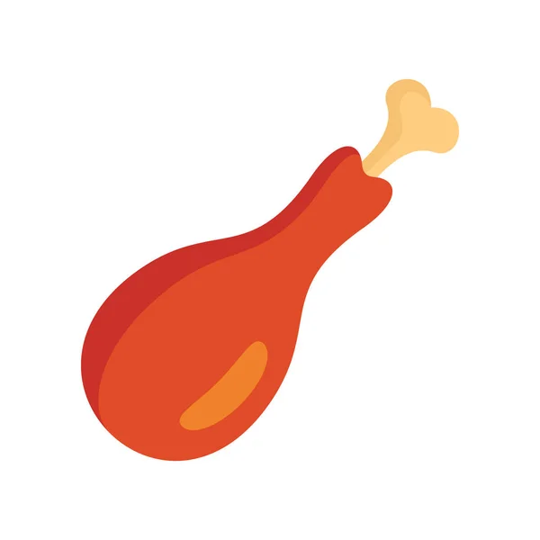 Piernas Pollo Icono Plano Pata Pollo Vectorial Estilo Plano Aislada — Vector de stock