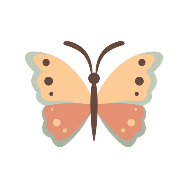 Icono Plano Mariposa Beige Vector Mariposa Beige Estilo Plano Aislado — Vector de stock