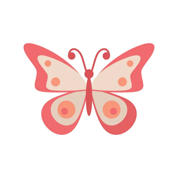 Light Pink Butterfly Flat Icon Vector Light Pink Butterfly Flat — Stock Vector