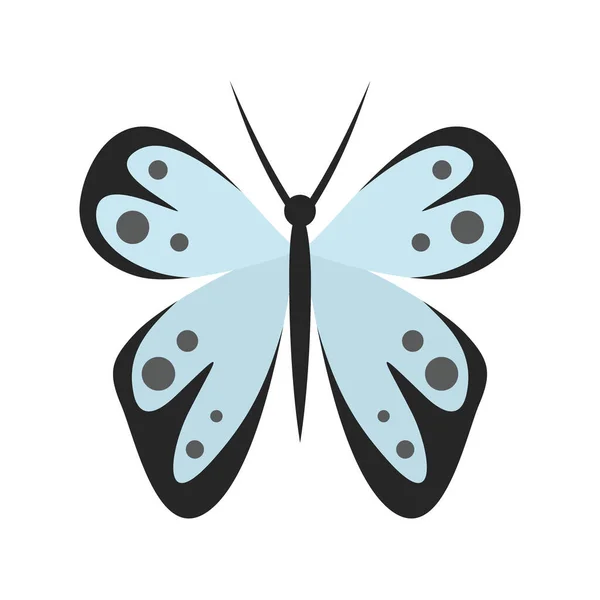 Cartoon Butterfly Flat Icon Vector Cartun Butterfly Flat Style Isolated — Stock Vector