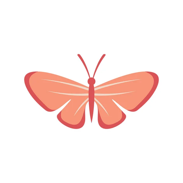 Sladká Plochá Ikona Motýla Vektor Sladký Motýl Plochém Stylu Izolované — Stockový vektor