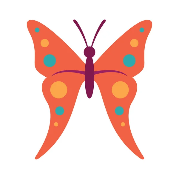 Plochá Ikona Motýla Vektor Růžový Motýl Plochém Stylu Izolované Bílém — Stockový vektor