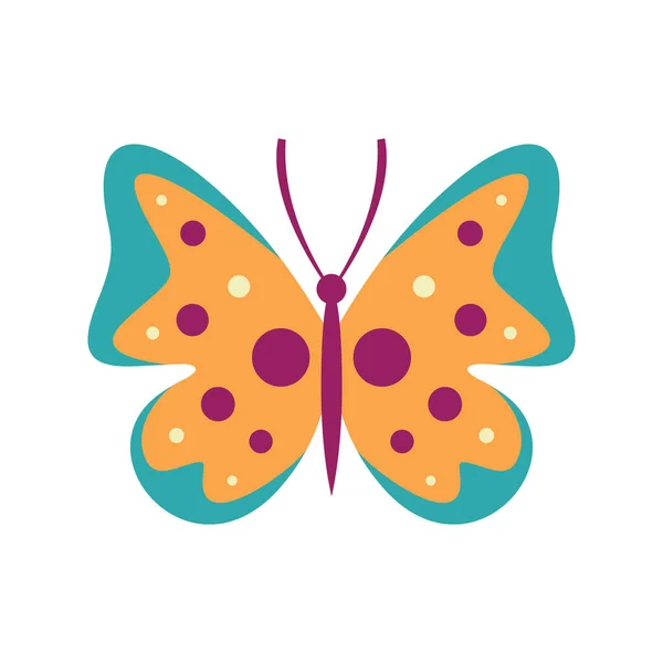 Motley Motýl Ploché Ikony Vektorový Motýl Plochém Stylu Izolovaný Bílém — Stockový vektor