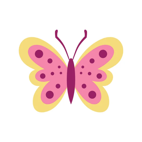 Квітковий Метелик Плоский Значок Векторний Квітковий Метелик Плоскому Стилі Ізольований — стоковий вектор