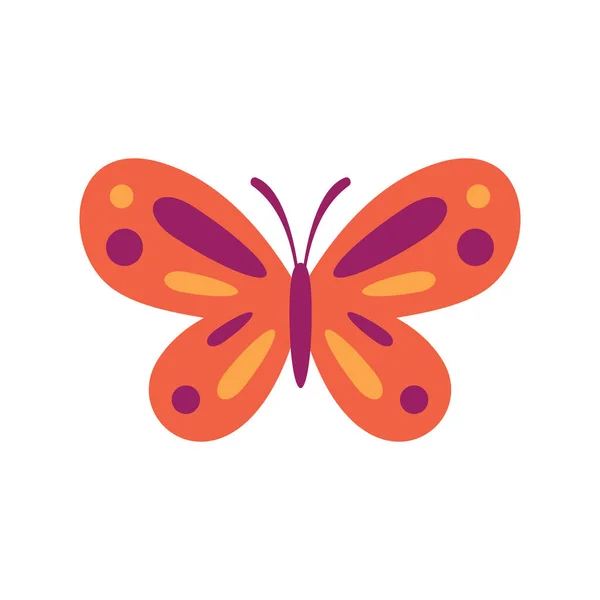 Icono Plano Mariposa Verano Vector Mariposa Verano Estilo Plano Aislado — Vector de stock