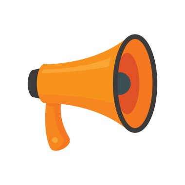 ses Megafon düz simge. Beyaz arkaplanda izole edilmiş düz bir şekilde vektör sesi Megafonu. Web, oyun ve reklam elementleri