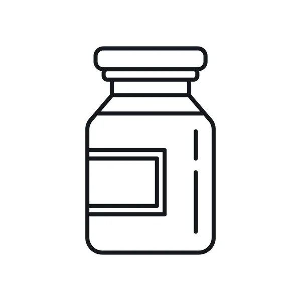 Flasche Mit Medizinischen Umriss Symbol Vektorflasche Mit Medikamenten Umrissstil Isoliert — Stockvektor