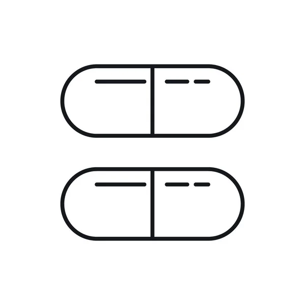 Pillen Umreißen Das Symbol Vektor Pillen Umrissstil Isoliert Auf Weißem — Stockvektor