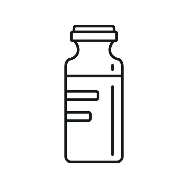 Ikona Zarysu Butelki Lekiem Wektorowa Butelka Leku Zarysie Izolowana Białym — Wektor stockowy