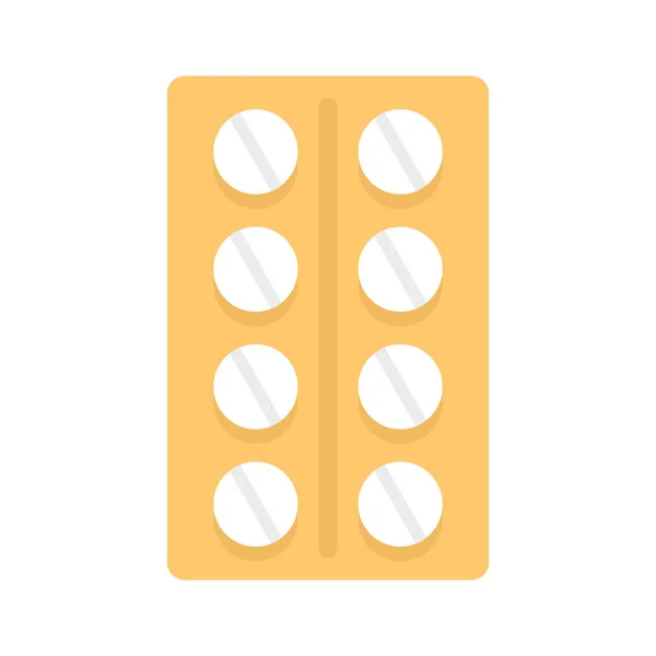 Blister Com Comprimidos Ícone Plana Vector Blister Com Pílulas Estilo — Vetor de Stock