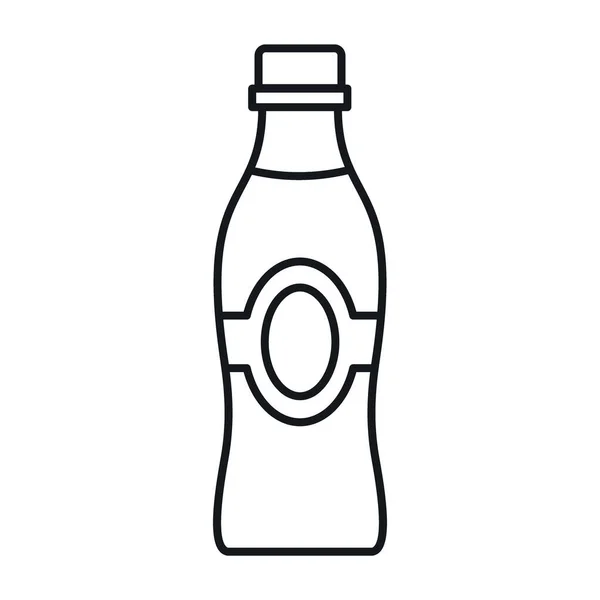 Jogurt Ikonie Linii Butelki Wektor Jogurt Butelce Stylu Linii Izolowane — Wektor stockowy