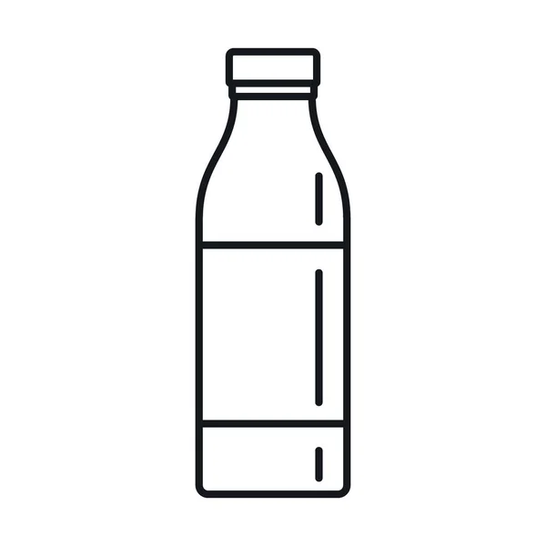 Icono Línea Botella Leche Vector Botella Leche Línea Aislada Sobre — Vector de stock