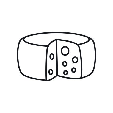 Peynir çizgisi ikonu başkanı. Beyaz arka planda izole edilmiş peynir tarzı vektör başkanı. Web, oyun ve reklam elementleri