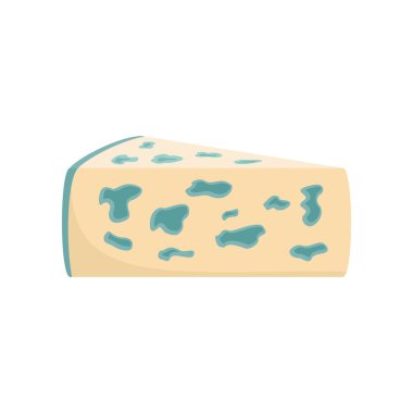Dorbyu peyniri düz simgesi. Beyaz arka planda izole edilmiş Dorbyu peyniri. Web, oyun ve reklam elementleri