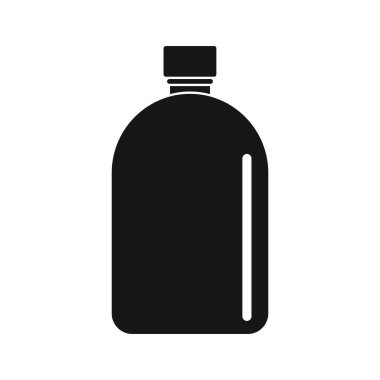 Su siyah simgesi için plastik şişe. Su için Vektör Plastik Şişesi Web ve reklamcılık için beyaz zemin üzerinde izole basit simge