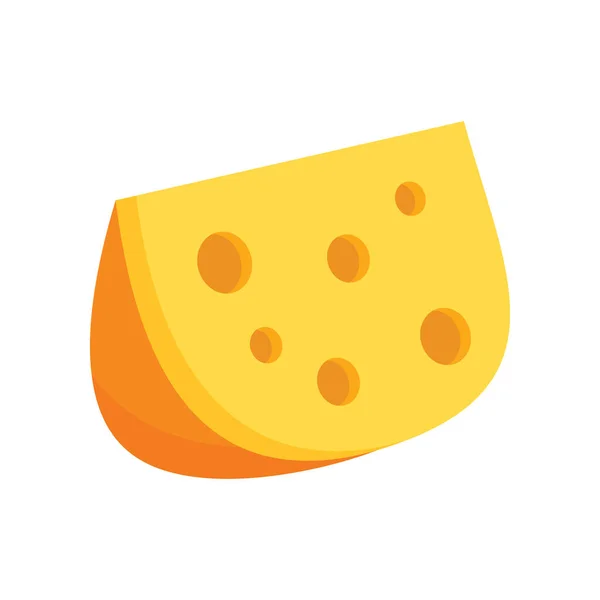 Pieza Queso Icono Plano Vector Pieza Queso Estilo Plano Aislado — Archivo Imágenes Vectoriales