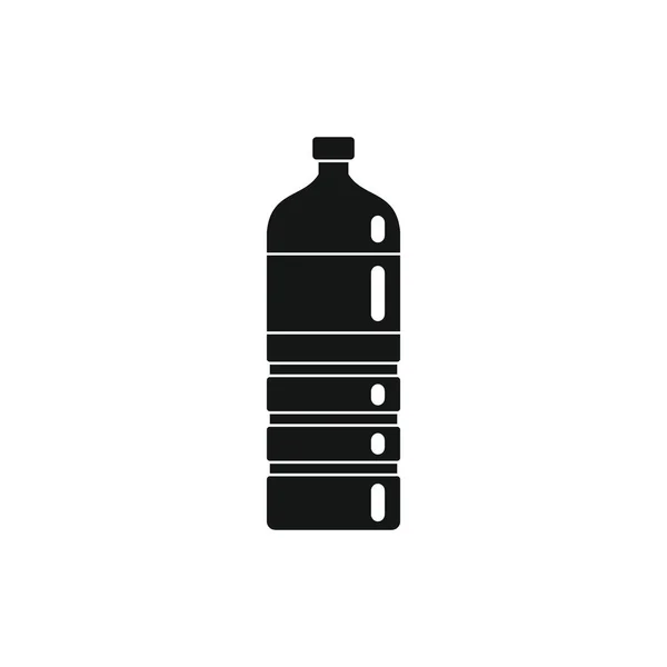 Bouteille Plastique Pour Eau Noir Icône Simple Vecteur Bouteille Plastique — Image vectorielle