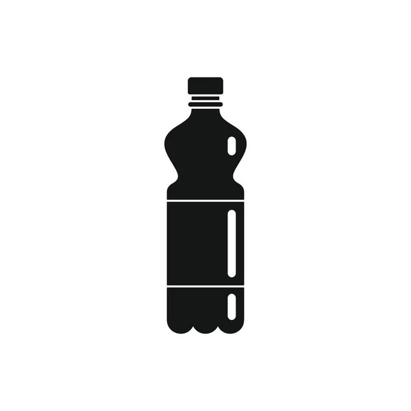 Botella Plástico Para Agua Negro Icono Simple Vector Botella Plástico — Vector de stock