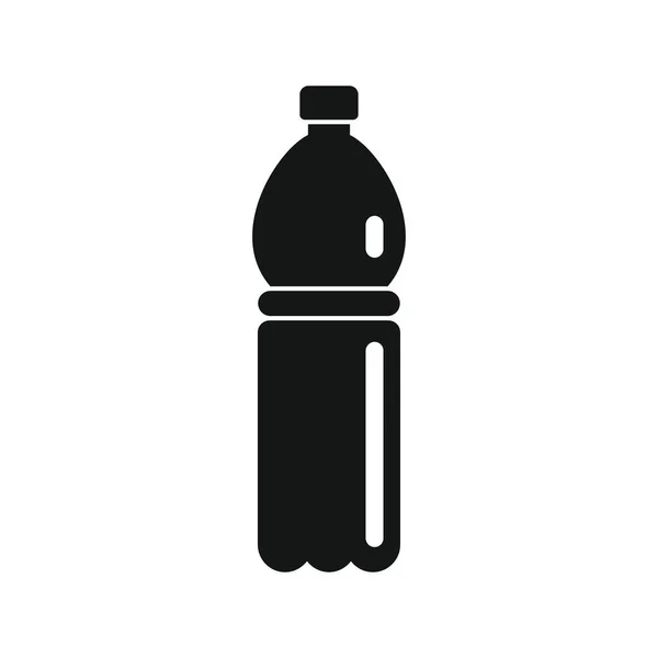 Plastová Láhev Vodu Černá Jednoduchá Ikona Vektor Plastová Láhev Vodu — Stockový vektor