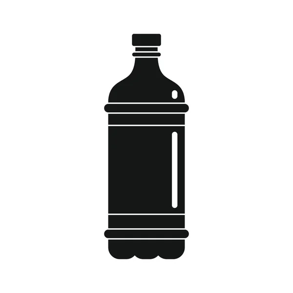 Botella Plástico Para Agua Negro Icono Simple Vector Botella Plástico — Vector de stock