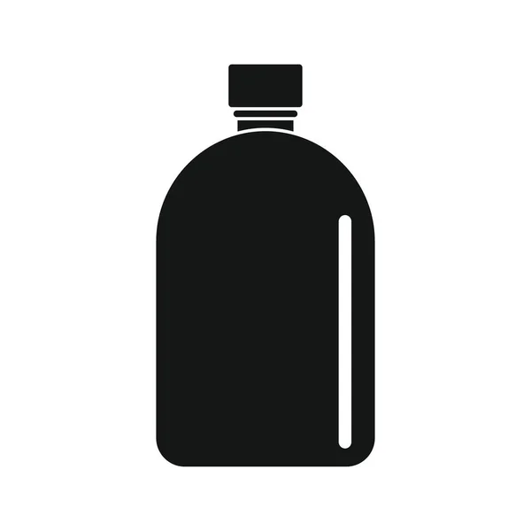 Пластикова Пляшка Води Чорна Проста Іконка Вектор Пластикова Пляшка Води — стоковий вектор