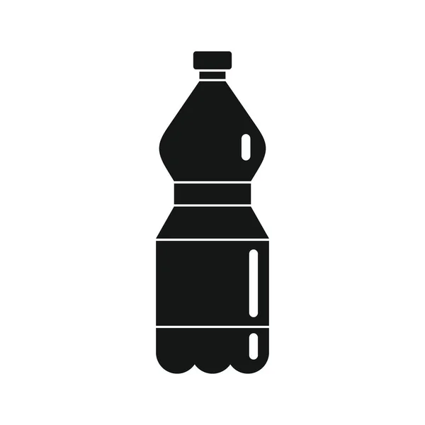 Botella Plástico Para Agua Negro Icono Simple Vector Botella Plástico — Archivo Imágenes Vectoriales