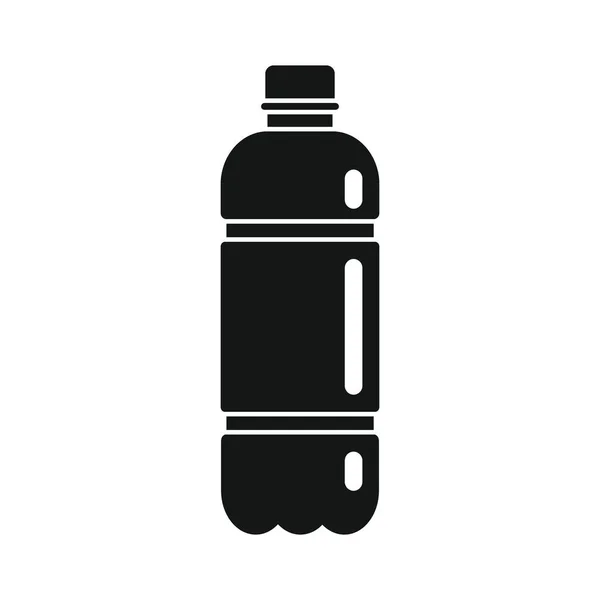 Botella Plástico Para Agua Negro Icono Simple Vector Botella Plástico — Archivo Imágenes Vectoriales