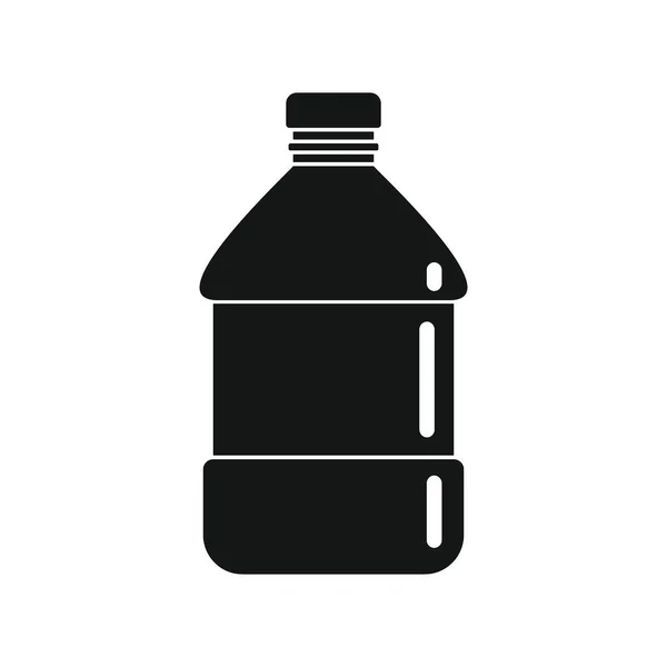 Plastikowa Butelka Wody Czarna Prosta Ikona Wektor Plastikowa Butelka Wody — Wektor stockowy