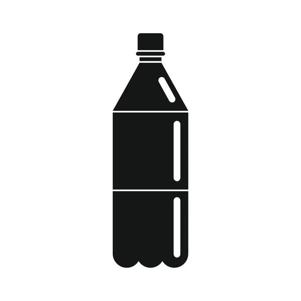 Bouteille Plastique Pour Eau Noir Icône Simple Vecteur Bouteille Plastique — Image vectorielle