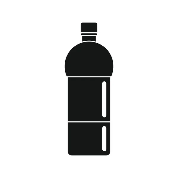 Botella Plástico Para Agua Negro Icono Simple Vector Botella Plástico — Vector de stock