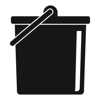 Plastik Kova siyah simgesi. Vektör Plastik Kova basit simgesi web, oyun, uygulama ve reklamcılık için beyaz arkaplan üzerinde izole