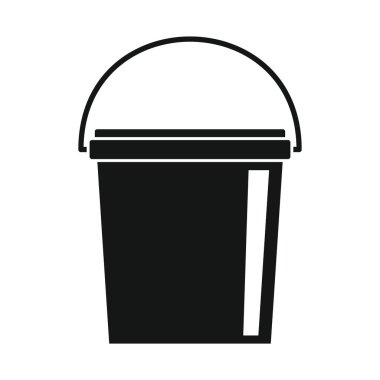 Küçük kova siyah simge. Web, oyun, uygulama ve reklamcılık için beyaz arkaplanda izole edilmiş küçük kova siyah simgesi