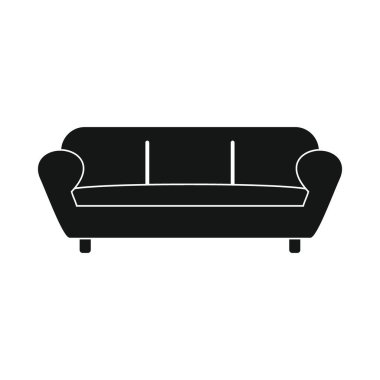 Uyuyan kanepe siyah simge. Vektör uyku kanepesi basit simge beyaz arkaplan üzerinde izole web, oyun, uygulama ve reklamcılık için