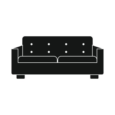 Modern kanepe siyah simge. Vector Modern kanepe basit simge beyaz arkaplan üzerinde izole web, oyun, uygulama ve reklam için