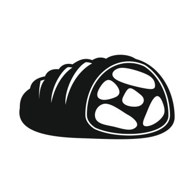 Vektör köfte siyah simge. Beyaz arkaplanda web ve reklamcılık için izole edilmiş vektör köfte siyah simgesi