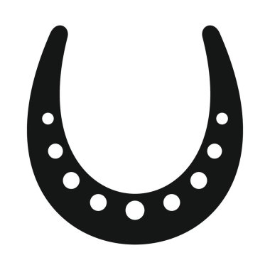 At nalı simgesi çizmek. Ağ ve reklamcılık için beyaz arkaplanda izole edilmiş at nalı simgesi çizen vektör