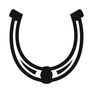 dövmeli at nalı simgesi. Vektör dövmeli at nalı simgesi web ve reklamcılık için beyaz arkaplan üzerinde izole