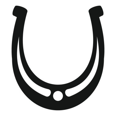 ekipman at nalı siyah simgesi. Vektör ekipmanı at nalı basit simgesi ağ ve reklam için beyaz arkaplan üzerinde izole