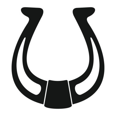 Eski at nalı simgesi. Ağ ve reklamcılık için beyaz arkaplanda izole edilmiş vektör eski at nalı simgesi