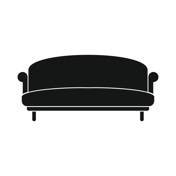 Plain Sofa Black Simple Icon Vector Plain Sofa Black Simple — Stock Vector