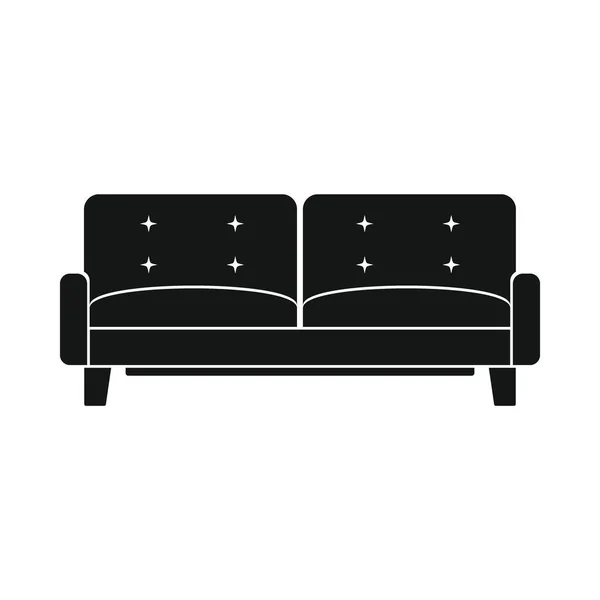 Usable Sofa Black Simple Icon Vector Usable Sofa Black Simple — Stock Vector