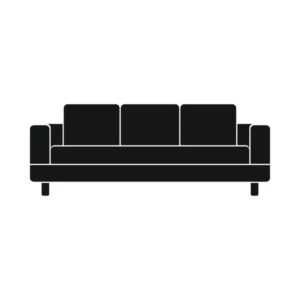 Modernes Schwarzes Sofa Einfaches Symbol Vector Modernes Sofa Schwarz Einfaches — Stockvektor