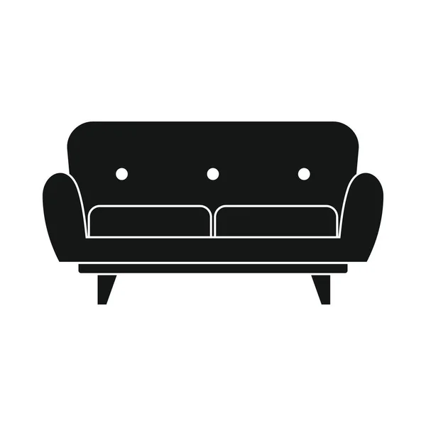 Sofa House Black Simple Icon Vector Sofa House Black Simple — Stock Vector