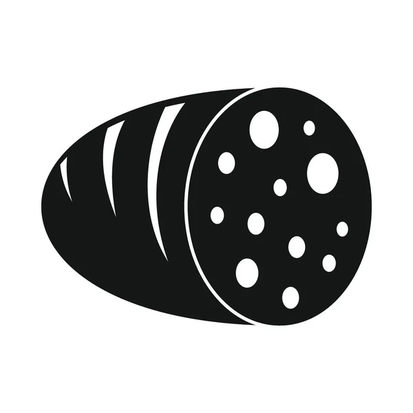 Vector Deliciosa Salchicha Negro Icono Simple Vector Delicioso Chorizo Negro — Vector de stock