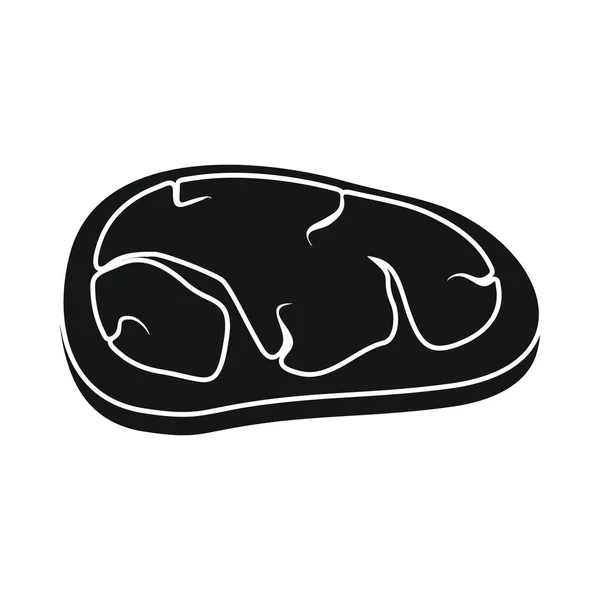 Vector Pedazo Carne Negro Icono Simple Vector Pedazo Carne Negro — Vector de stock