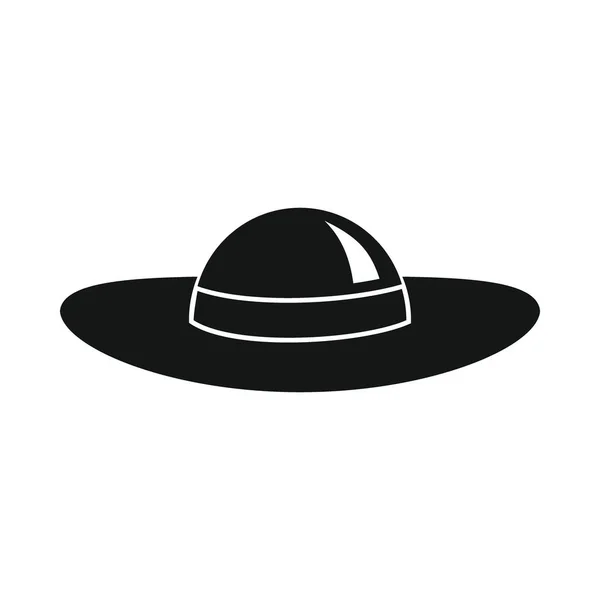 Sombrero Para Bronceado Negro Icono Simple Sombrero Vectorial Para Bronceado — Vector de stock