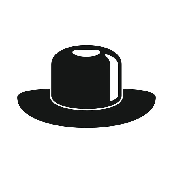 Serious Hat Black Simple Icon Vector Serious Hat Black Simple — Stock Vector