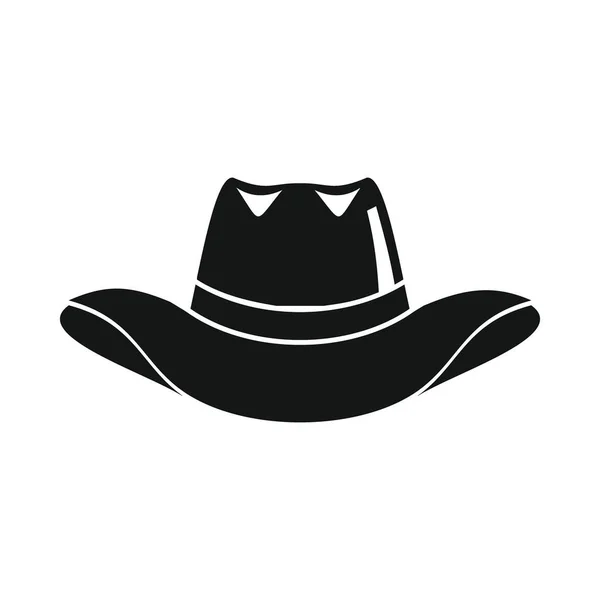 Chapeau Cow Boy Noir Icône Simple Chapeau Cow Boy Vectoriel — Image vectorielle