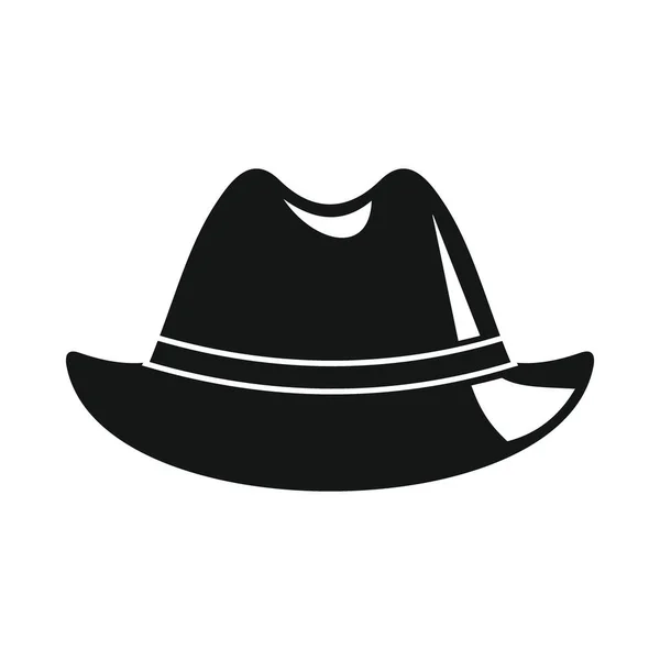 Городская Шляпа Черная Простая Икона Векторная Городская Шляпа Черная Простая — стоковый вектор