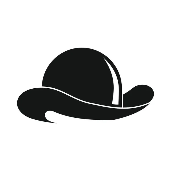 Гангстерская Шляпа Черная Простая Икона Векторная Шляпа Гангстера Черный Простой — стоковый вектор